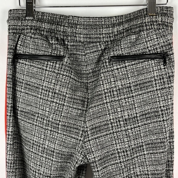 David Lerner Slim Track Jogger Pants with Vegan Details Plaid Black/White Size S - Picture 10 of 12